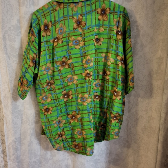 Point One Women's Short-Sleeve Floral Blouse Size L - Picture 5 of 6